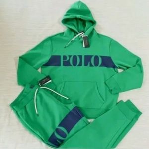 Green polo sweat suit Clearance